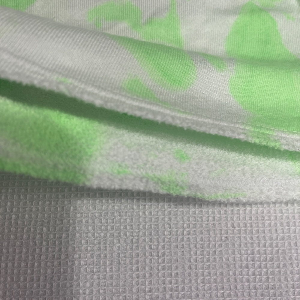 Sundry tie dye drawstring terry cut off sweat shorts green and white size 0 - Picture 5 of 7